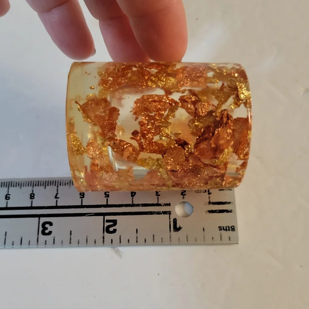 Vintage Lucite w Gold Fleck Set Of 2